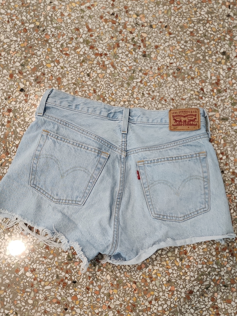 Levi's Light Blue High-Rise Cutoff Denim Shorts